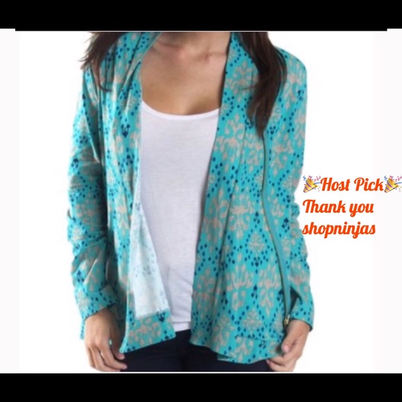 Teal Zip Jersey Cardigan Sizes Sm Med - Picture 2 of 6